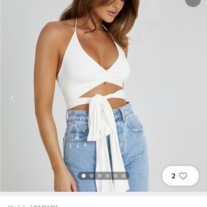Meshki White Crop Top
